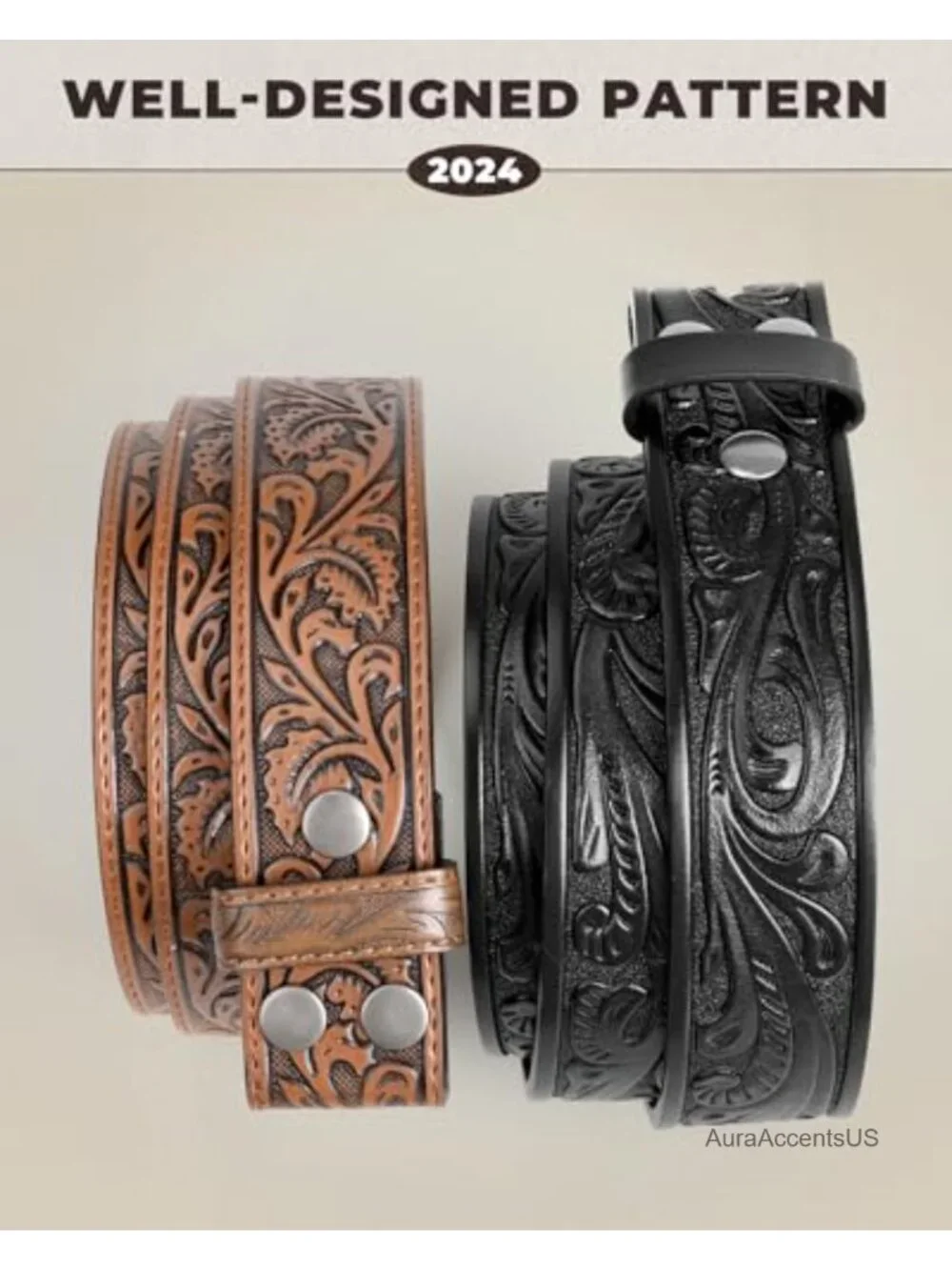 Genuine Leather Western Belt Strap Without Buckle for Men Women Cowboy Cowgirl